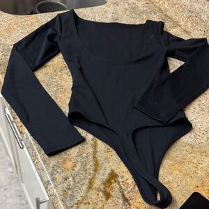 Elegant Black Long Sleeve Bodysuit